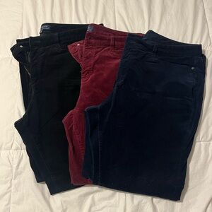 Lot of 3 pairs Talbots Simply Flattering 5 pocket Corduroy Pants Size 16 W